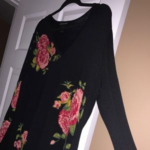 INC fine knit sweater, long bell sleeves.